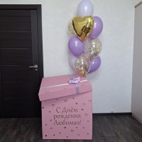 Букет из шаров в розовой коробке